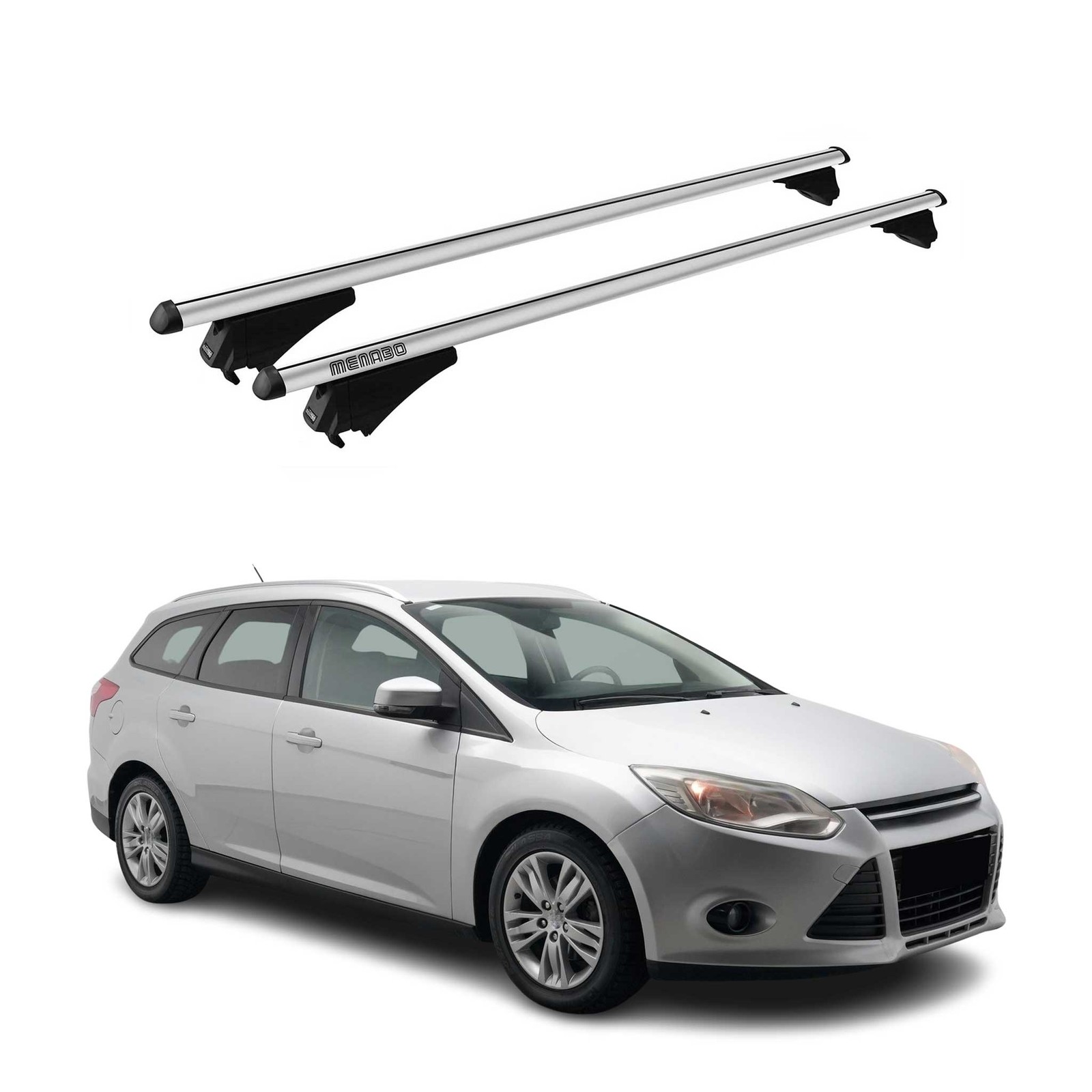 Barres de toit Ford Focus Break robustes en aluminium aérodynamique gris