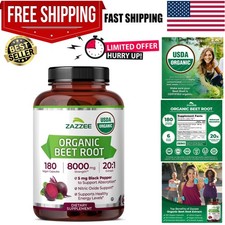 USDA Organic Beet Root 20:1 Extract, 180 Quick Release Capsules, 6 Supply, ...
