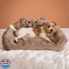 LE SURE Cute Cat Couch for Pets - Fluffy Original Bear Design for Small Dog B
