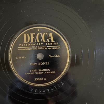 78 RPM Waring's Pennsylvanians-DRY BONES/ OLE MOSES PUT PHARAOH IN HIS PLACE-78