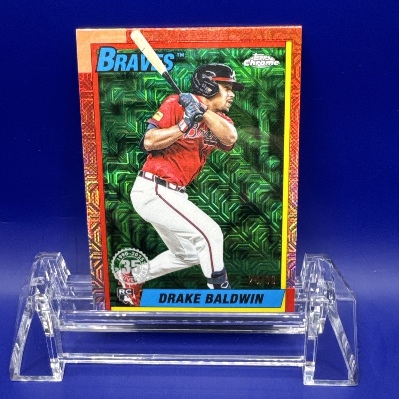 2025 Topps Update DRAKE BALDWIN RC 1990 Chrome Mojo Silver Pack Green /99 Braves