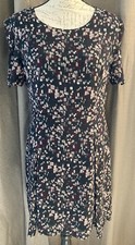 FOREVER 21 Rear Zip Dress Fitted Short Sleeve Lined Black Geometric Women's L