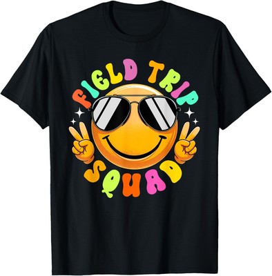 Field Trip Squad Smile Face Sunglasses Teacher Kid Summer T-Shirt Hoodie