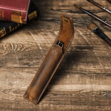 Vintage Genuine Leather Hard Fountain Pen Case Box Stationery Storage Pouch Gift
