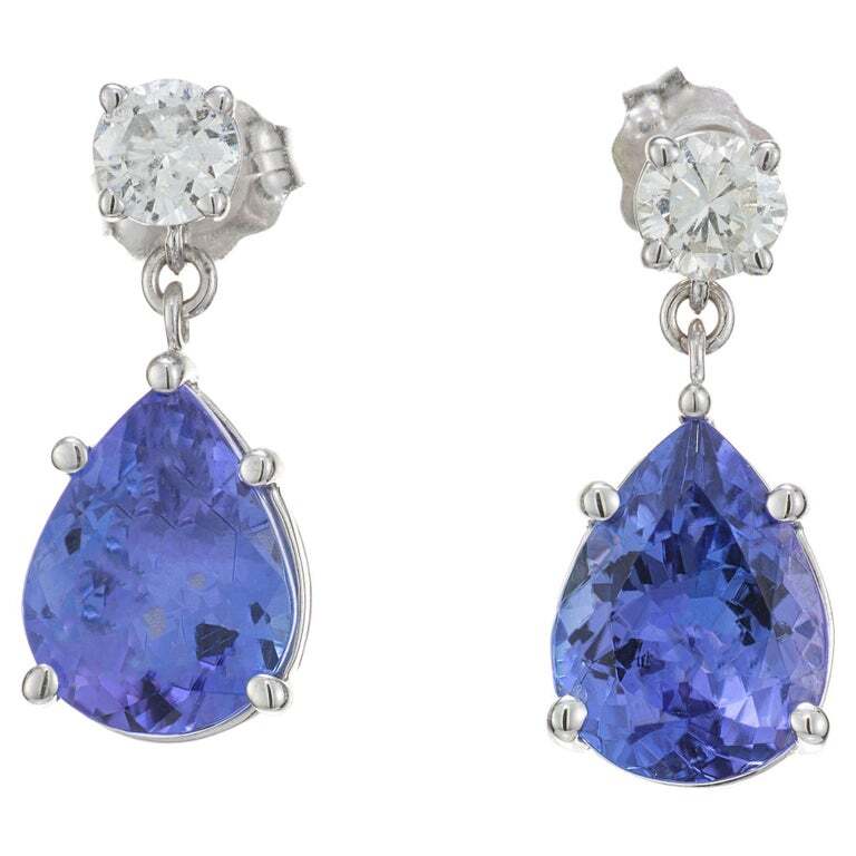 Peter Suchy Carat Tanzanite Diamond White Gold Dangle