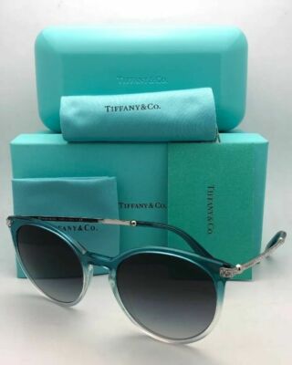 New TIFFANY & CO. Sunglasses TF 4142-B 8223/3C Blue Gradient Silver w/ Grey Fade