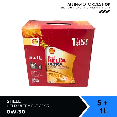 Shell Helix Ultra ECT C2 C3 0W-30 VW 504 00 VW 507 00 5+1 Liter = 6 Liter