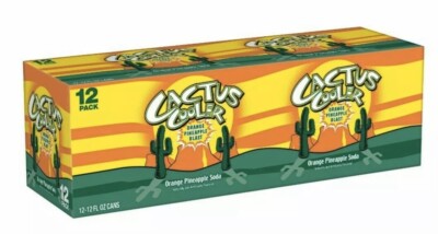 CACTUS COOLER Orange   Pineapple  Soda 12 Pack  *FREE OVERNIGHT SHIPPING   *