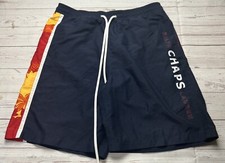 Ralph Lauren Chaps Spell Out Swim Trunk Shorts Blue Size Large
