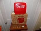 Vintage Toy Coca Cola Plastic Dispenser with Box and 4 Plastic Glasses