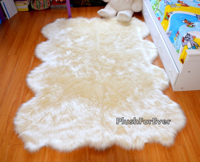 Plushfurever 5x8 White Fake Fur Throw Rug Gy Area Nursery Room 5 X8 White Fur Throw Rug Gy Area Nursery Room Baby Rugs