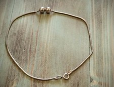 Pretty Exquisite Anklet - Bracelet w2 Ball/Round Beads 925 Sterling Silver