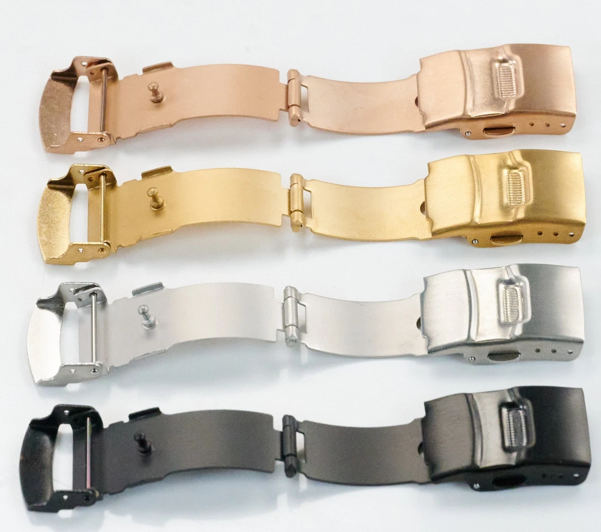 Watch Strap Buckle Deployment Safety Clasp Stainless Steel Replacement Push Open