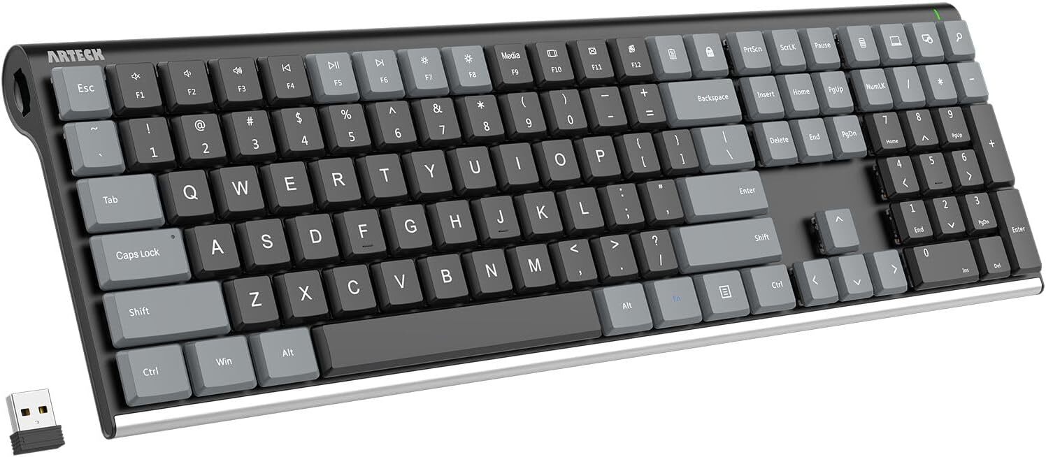 Mechanical 2.4G USB Wireless Performance Keyboard，Tacktile Quiet Brown Switches