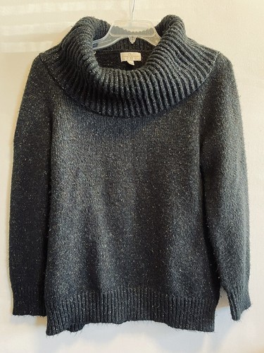 Black Pullover Wide Cowl Neck Sweater 