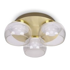 Image of 3 Way Ceiling Light Fitting Integrated LED Bulbs Glass Shades Black Gold Chrome