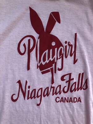 Vintage Playgirl Pink Fringe Shirt Niagara Falls Canada 80s Daddy