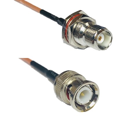 RG316 TNC FEMALE BULKHEAD to BNC MALE RF Cable Rapid-SHIP LOT
