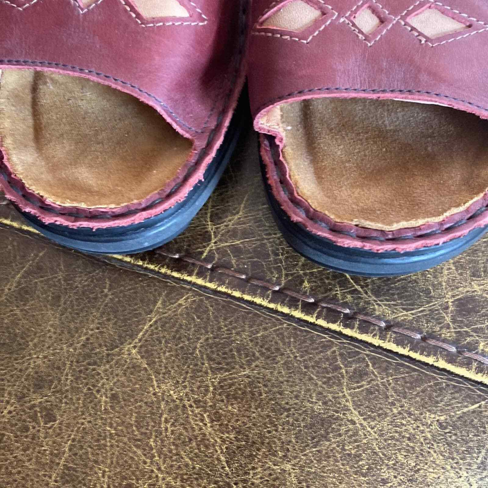 Naot burgundy 37 leather sandals eBay