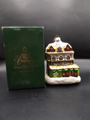 Dept 56 Night Before Christmas Dickens Village Theatre Royal Glass Ornament