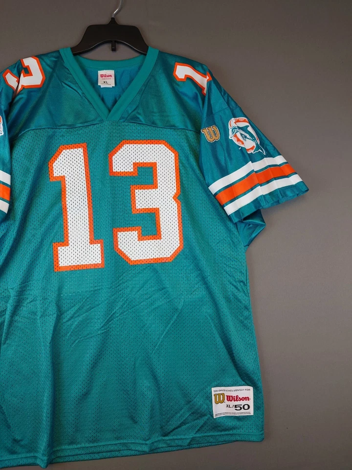 NEW VINTAGE Wilson Dan Marino Miami Dolphins Home Jersey Men's XL 50 USA Made - Image 3 of 4