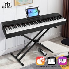 ♬Mustar Hammer Action Full 88 Key Weighted Digital Piano Portable Keyboard Chair