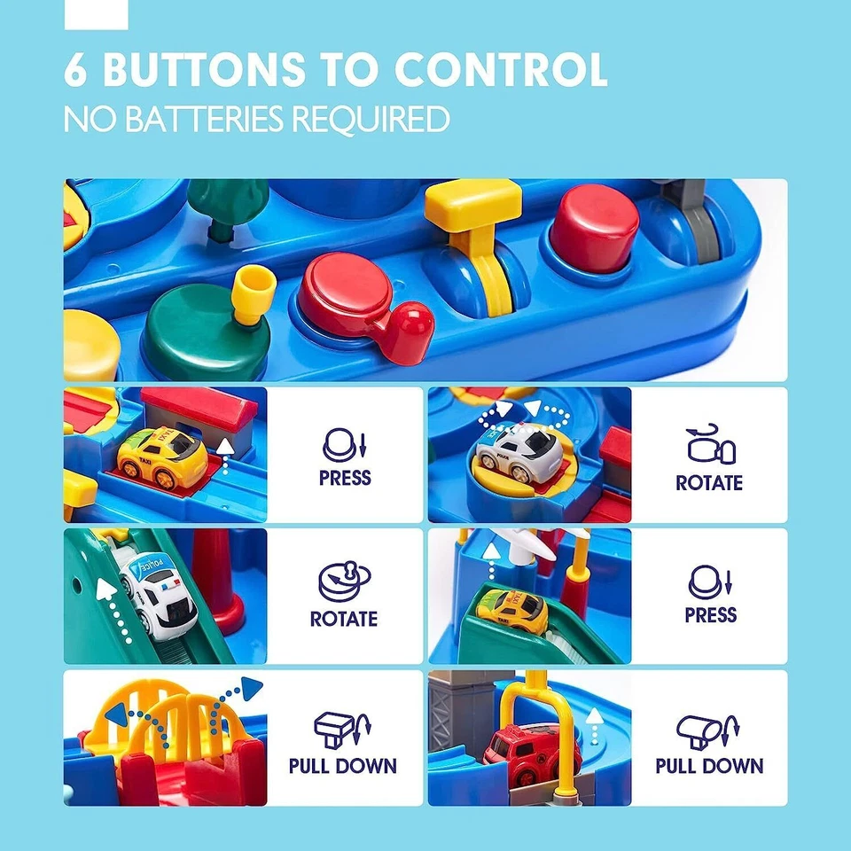 Car Toddler Toys Race Tracks Ambulance Magnet Airplanes for 3-8 Year Boys Gifts - Image 2 of 4