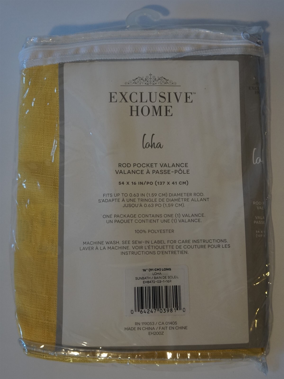 Exclusive Home Loha Rod Pocket Scalloped Valance 54 x 16 inch Sunbath