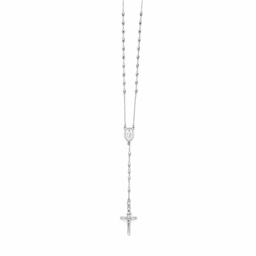 14k White Gold Rosary Necklace Rosary 
