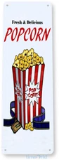 TIN SIGN Delicious Popcorn Home Theater Corn Movie Shop Kitchen Cottage B055