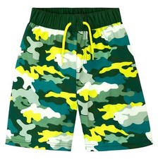 Camo Swim Trunks Kids Boys 5 6 7 8 9 10 11 12 13 Years Swimwear Green Yellow