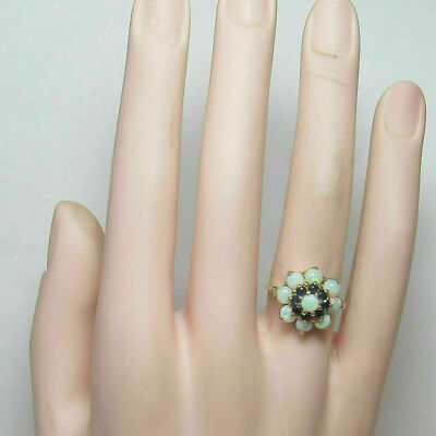 Bague De Fiançailles Fleur En Opale De Feu 1.70Ct - Or Jaune 14K Sur Argent 925 - Taille Ajustable