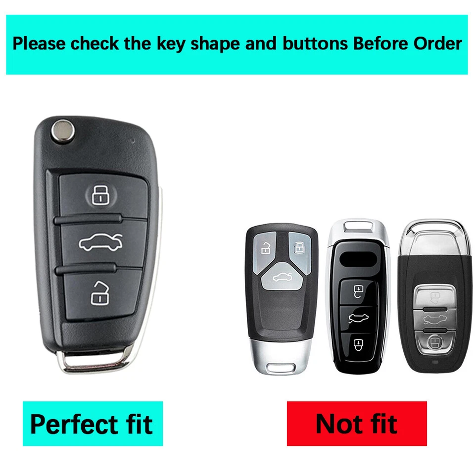 3 Button TPU Key Fob Protective Cover For Audi A1 S3 A3 A4 Q3 TT Q5 A6 Foto 2 de 4