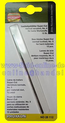 PROXXON 28112 Laubsägeblatt normal verzahnt 12 Blätter/Packung DSH DS460 DS230