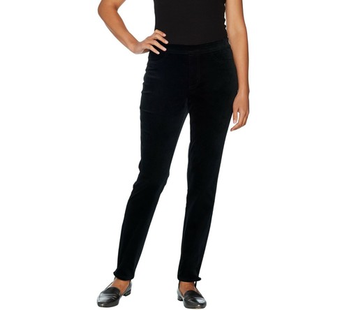 Velvet Stirrup Pants BLACK 
