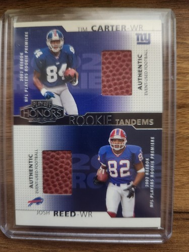TIM CARTER / JOSH REED 2002 Playoff Honors Rookie Tandems Dual Relic RT-13 - Picture 4 of 5