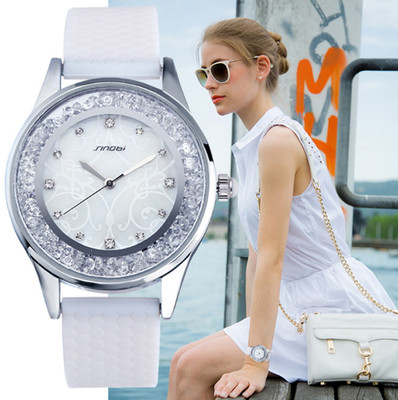 Reloj Sinobi luxe blanco de mujer mecanismo cuarzo dial anacarado y cristales