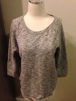J. Crew Heather Gray Loomknit Sweatshirt Top Shirt Medium Excellent