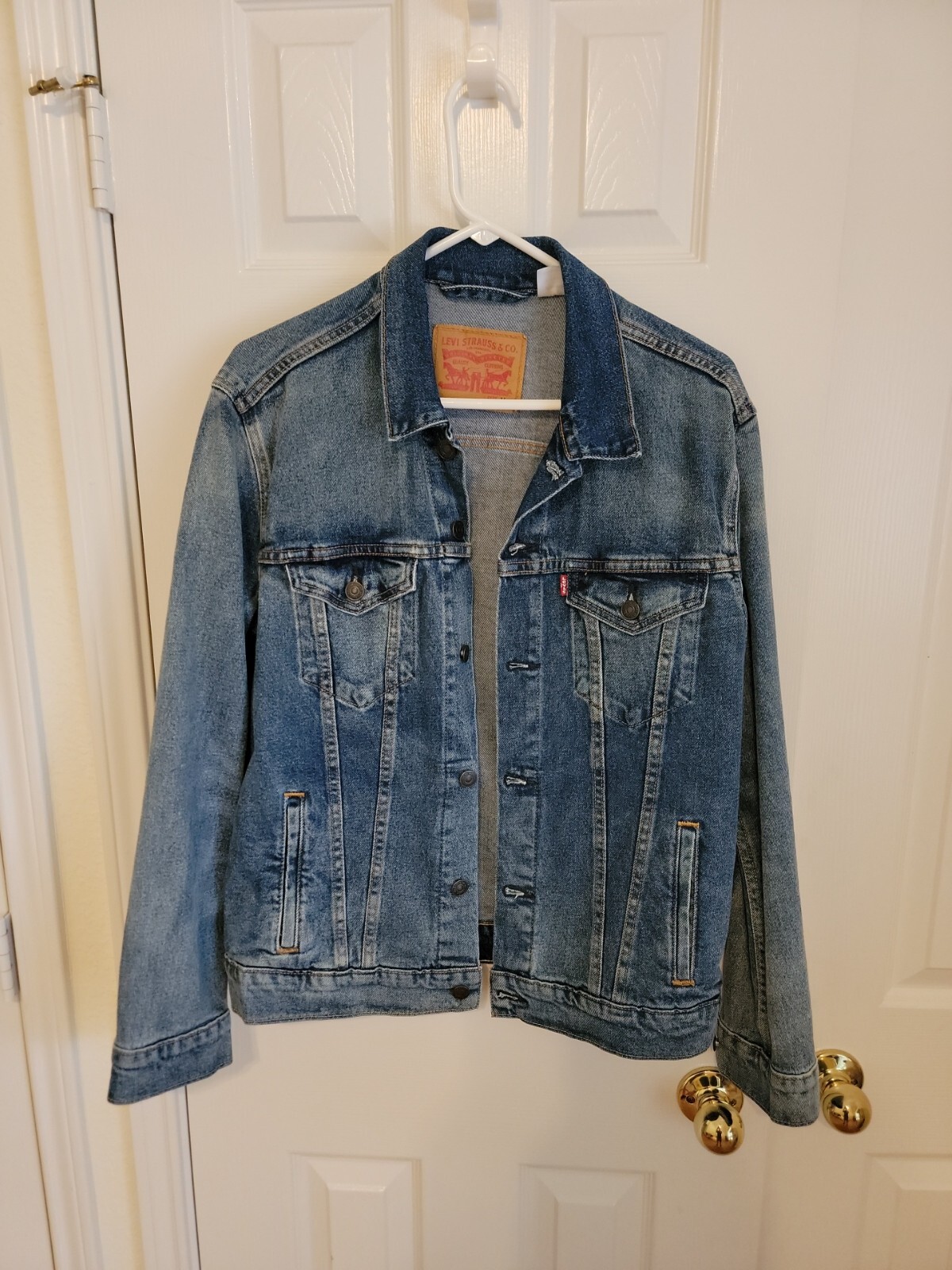 Levis Denim Jacket Mens Medium Blue Jean Trucker American 72334-image