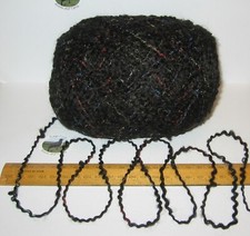 100g balls Black Boucle Wool Acrylic Double knitting DK yarn with multi coloured