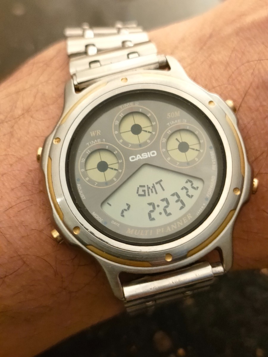 1990 Vintage Digital Gold-Plated , Beauty Casio Multi Planner