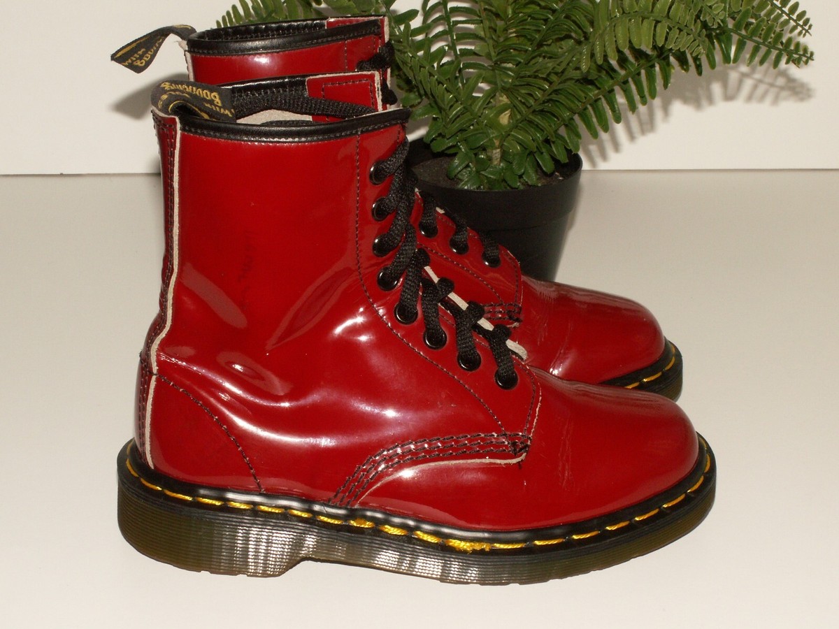 Patent Leather Red Leather Boots For Sale Martens 1460 Patent