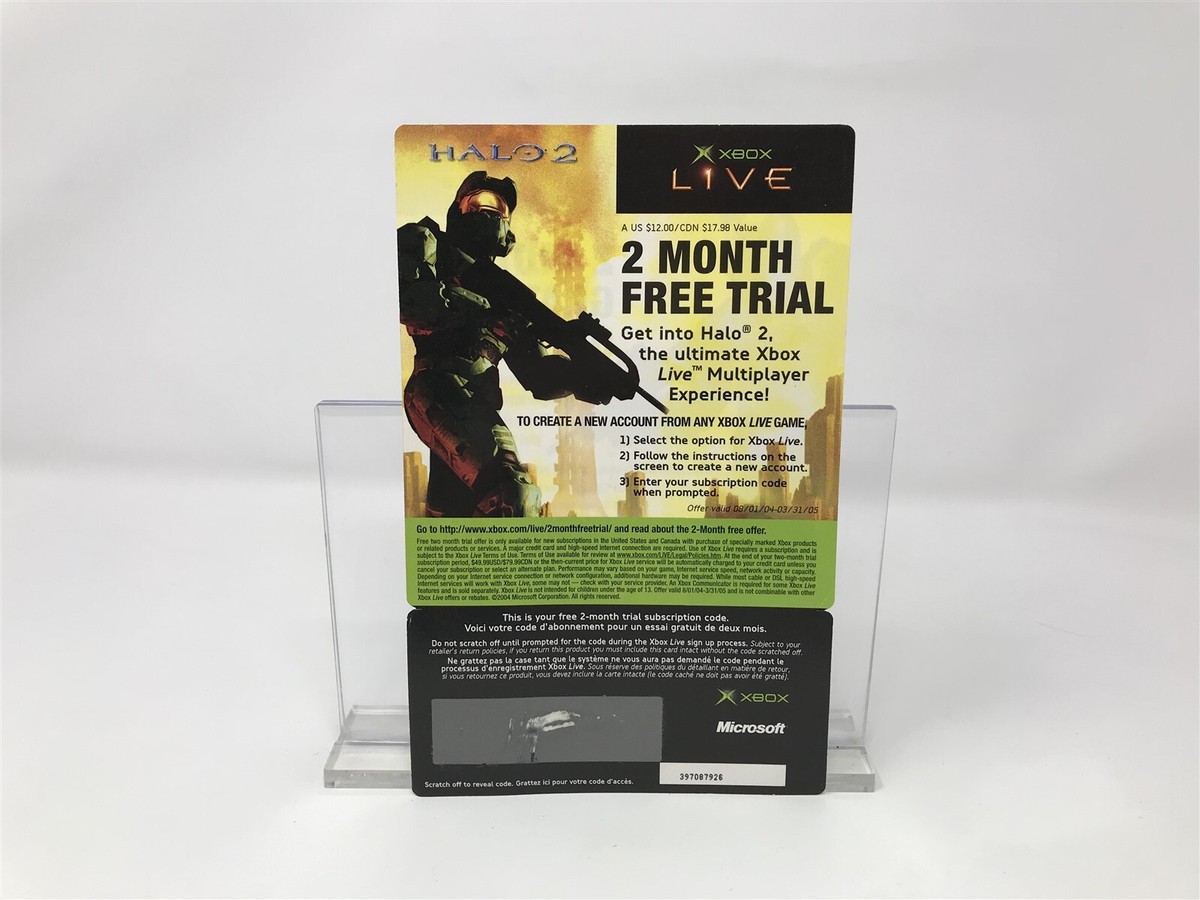 2 Month Free Trial Halo 2 - Microsoft Xbox Live OG - New 