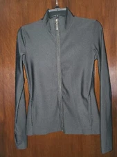 Ebb & Flow Ladies Ribbed Athletic Fitted Yoga Jacket, Size Small, Full Zip, VGUC