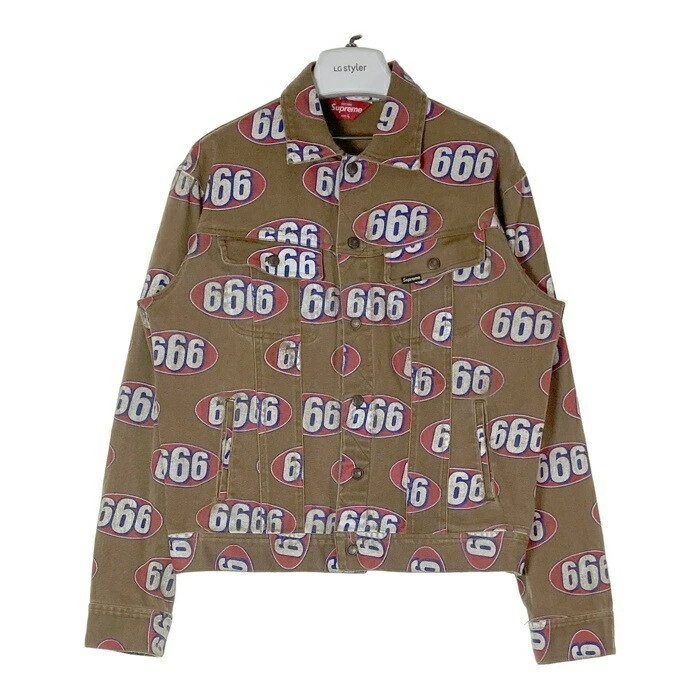 Veste camionneur en jean Supreme 17SS 666 motif total marron taille L survêtement