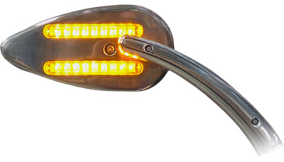 Custom Dynamics Chrome LED Plug & Play Run & Turn Signal Motorcycle Mirrors
