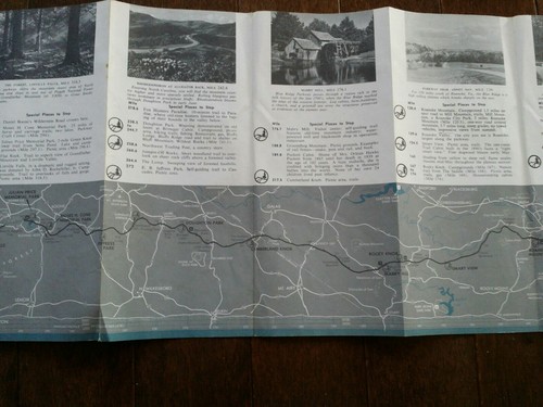 Vintage 1976 Blue Ridge Parkway North Carolina Virginia Travel Brochure Map - 第 10/12 張圖片