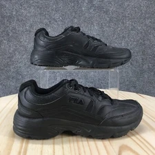 Fila Shoes Womens 6.5 Workshift Black Leather Slip Resistant Lace Up 5SG30002001