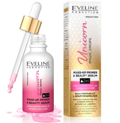 Eveline Unicorn Magic Drops Makeup Serum Beauty Moisturizing Liquid Primer 30ml