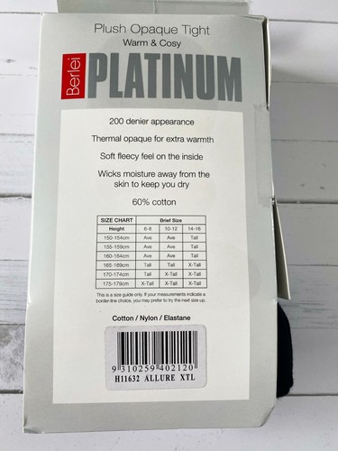 BERLEI PLUSH THERMAL 200 DENIER OPAQUE LEGGING BLACK NEW IN PACKAGING - Picture 10 of 12